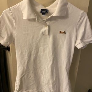 Women’s white le Tigre short sleeve polo